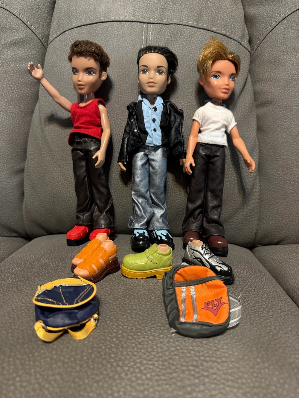 Bratz Boyz Doll Set - Black, Red, White Outfits